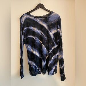 NIC and ZOE Wave Print Dolman Sleeve Top in Multicolor